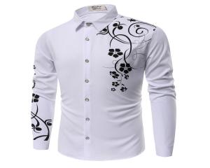 photo de Men Long Sleeve Shirt - Dark blanc