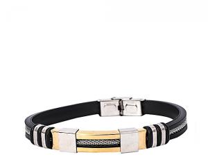 photo de Bracelet Homme Simple - Noir/Gris/Or