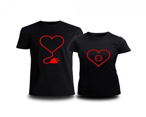 photo de T Shirt Mixte Manches Courtes Spécial Amoureux - Noir