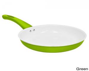 photo de Poêle À Revêtement Céramique Anti-adhésif - 28 Cm Vert/Blanc 2 et  Spatule